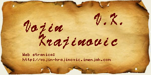 Vojin Krajinović vizit kartica